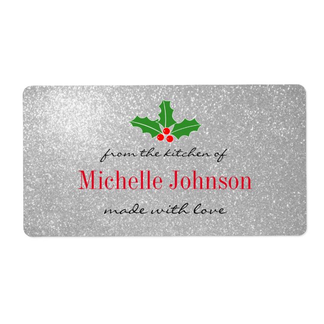 De la cuisine du glittery Noël étiquettes de nourr (Devant)