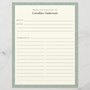 De La Cuisine Page Sage Green Floral Recette