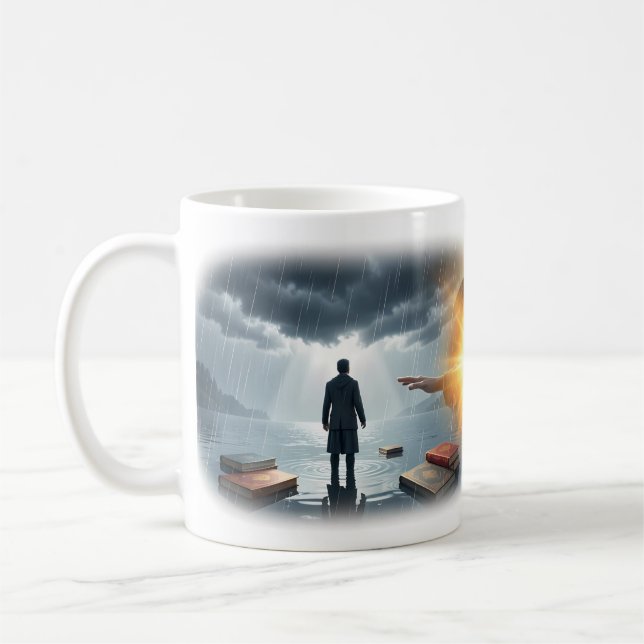 De la tempête à l'espoir ensoleillé Mug d'art de r (Gauche)