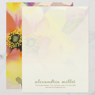 De Lettre Aquarelle subtile en-tête Floral