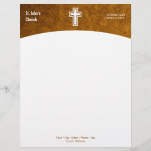 De Lettre Avec Motif Symbole chrétien croix en or en-tête