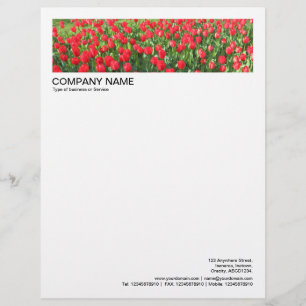 De Lettre Bordure 2 en en-tête 1/2 pouces - Tulipes rouges