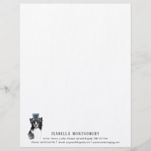 De Lettre Bordure d'aquarelle en-tête Collie