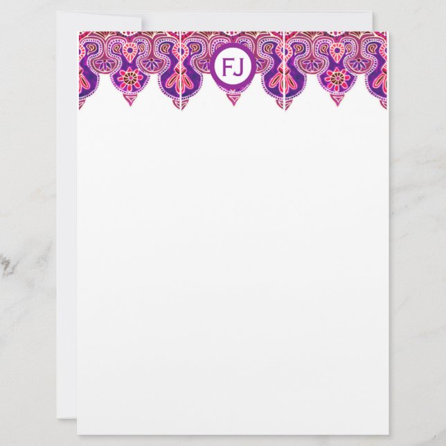 De Lettre Bordure violette en-tête fixe (Devant)