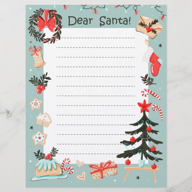 De Lettre Cher en-tête Père Noël (Devant)