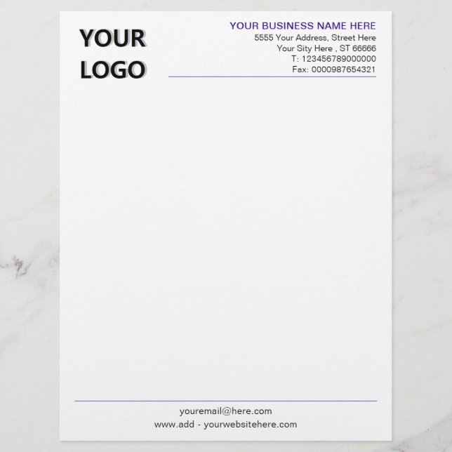 De Lettre Code QR personnalisé Modèle en-tête du logo commer (Devant)