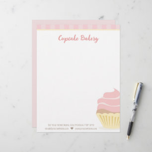 De Lettre Cupcake rose avec en-tête rayures