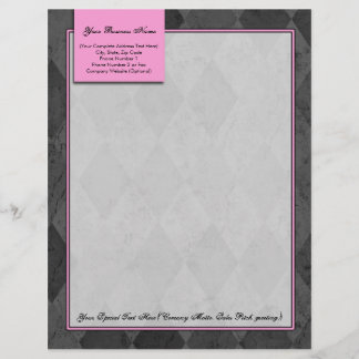 De Lettre Customisable En-tête Jacquard rose et noir