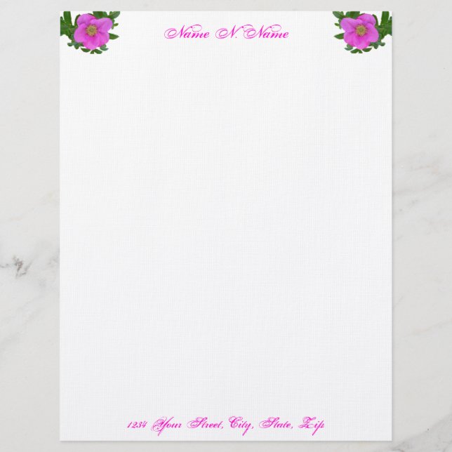 De Lettre Customisable En-tête Rose Hot Pink Beach (Devant)