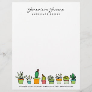 De Lettre Customisable En-tête Succulent Garden