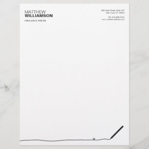 De Lettre Customisée En-tête crayon pour auteurs, écrivains