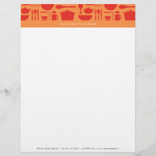DE LETTRE CUSTOMISÉE EN-TÊTE CUISINE ROUGE ET ORANGE