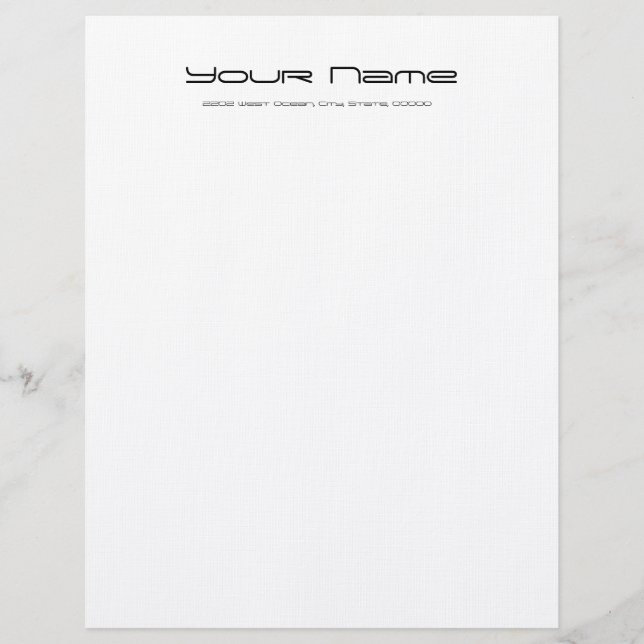 De Lettre Customisée En-tête Papier à linge fixe/Blanc (Devant)