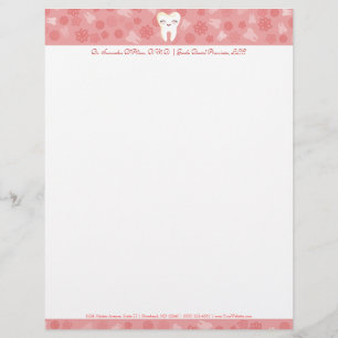 De Lettre Dent mignonne - En-tête personnalisé rose