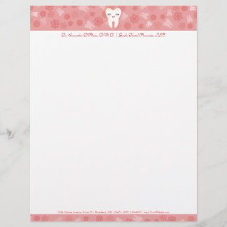 De Lettre Dent mignonne - En-tête personnalisé rose