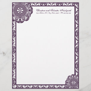 De Lettre Dentelle violette arabesque, en-tête