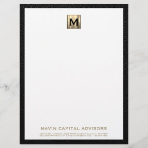 De Lettre Élégant Monogramme Or en-tête