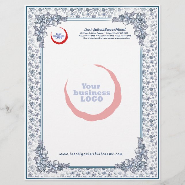 De Lettre En-tête blanc Noël Business avec WATERMARK (Devant)