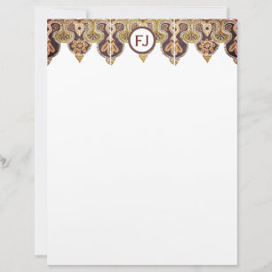 De Lettre En-tête Bordure Brown et or