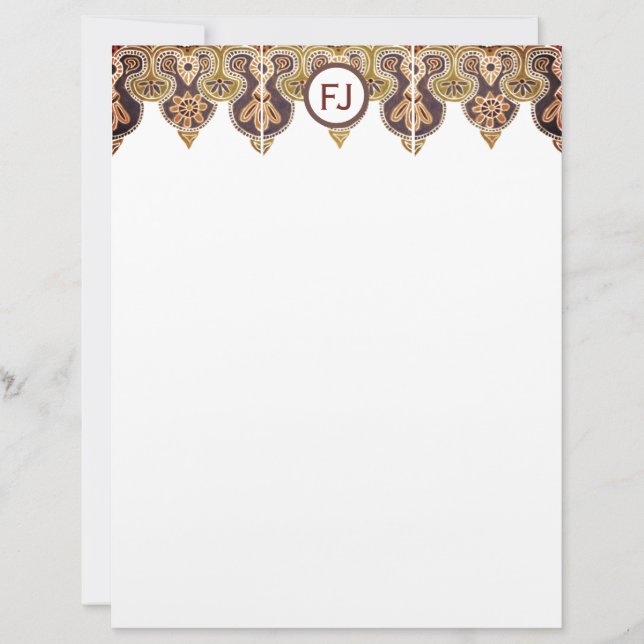 De Lettre En-tête Bordure Brown et or (Devant)