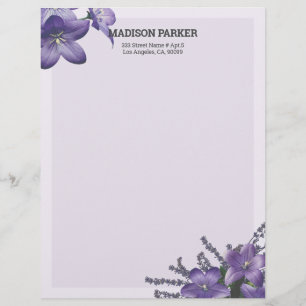 De Lettre En-tête Campanula violet
