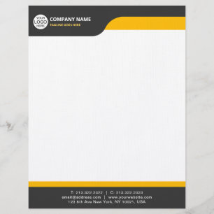 De Lettre En-tête classique moderne avec en-tête jaune gras