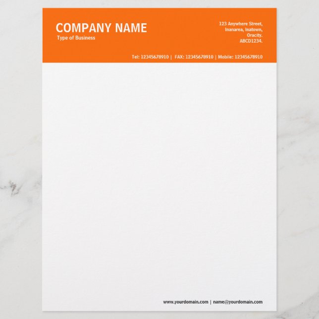 De Lettre En-tête couleur 2 pouces - Orange FF6600 (Devant)