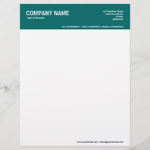 De Lettre En-tête couleur 2po - Vert Turquoise 006666