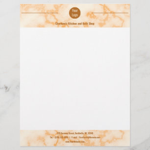 De Lettre En-tête Faux Orange Marbre