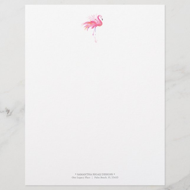 De Lettre En-tête Flamant rose rose mou (Devant)
