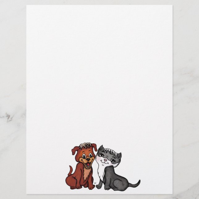 De Lettre En-tête Kitty et Puppy (Devant)