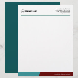 De Lettre En-tête Modèle personnalisé Blue Maroon