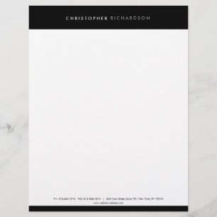 De Lettre EN-Tête MODERNE ET MINIMALE Noir/Blanc