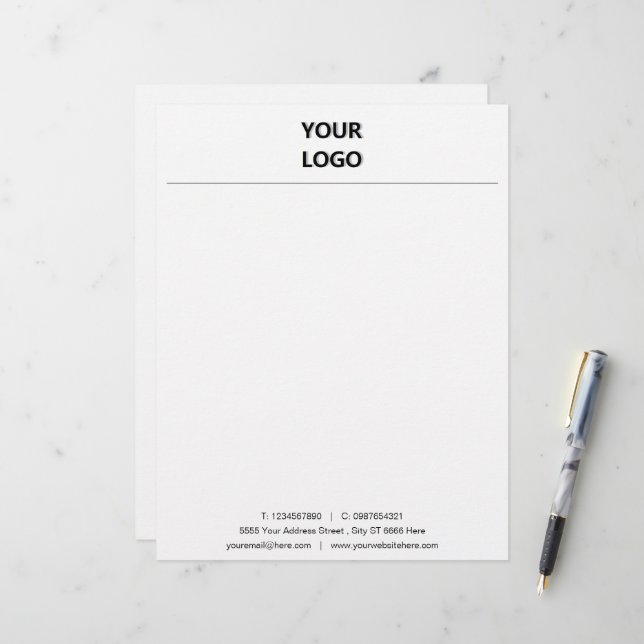 De Lettre En-tête professionnel avec logo (Devant/Arrière en situation)