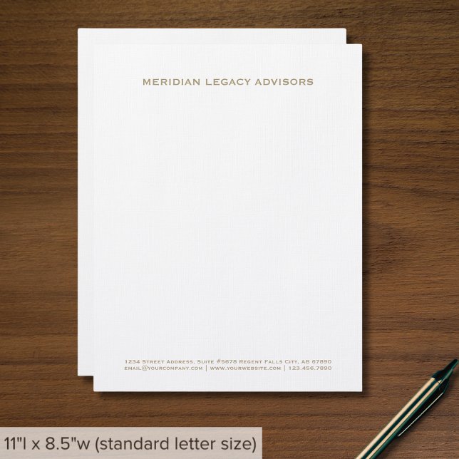 De Lettre En-tête simple affaires blanc et or (Créateur téléchargé)