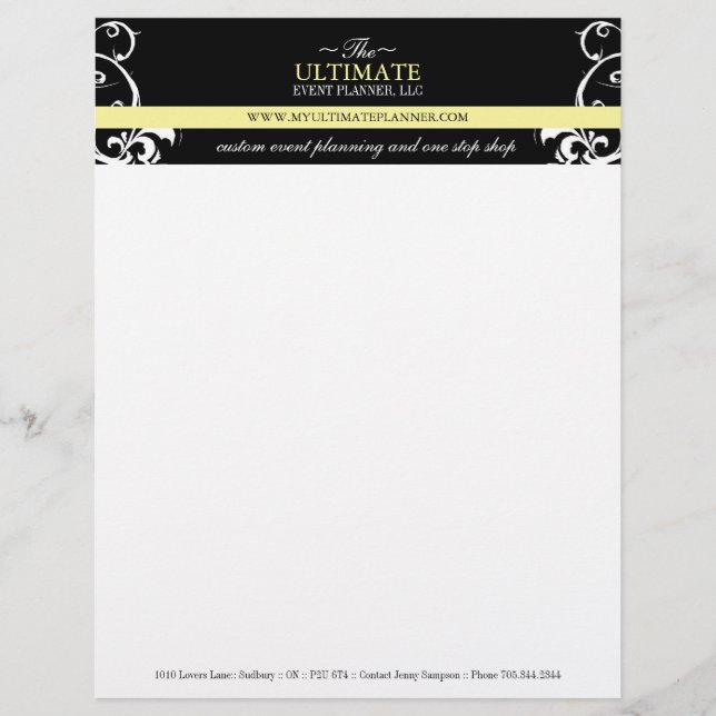 De Lettre En-tête Wedding planner élégant (Devant)