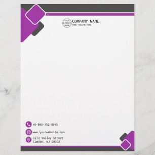 De Lettre Logo Entreprise rose moderne en papier en-tête