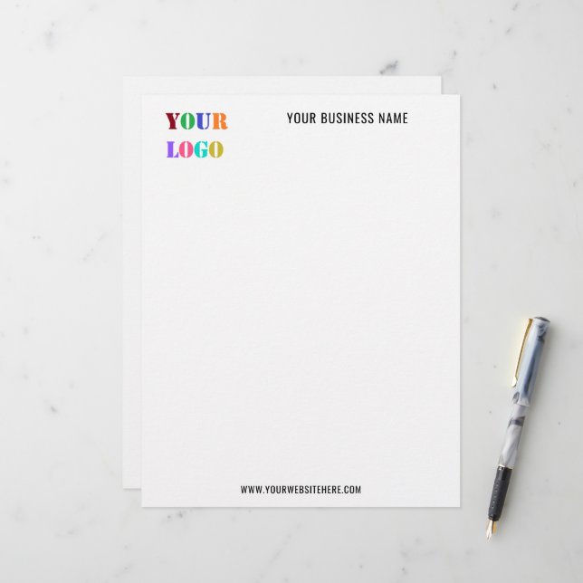 De Lettre Logo personnalisé et en-tête commercial texte (Devant/Arrière en situation)