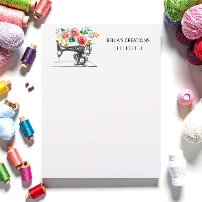 De Lettre Machine à coudre en-tête commercial Floral (Créateur téléchargé)