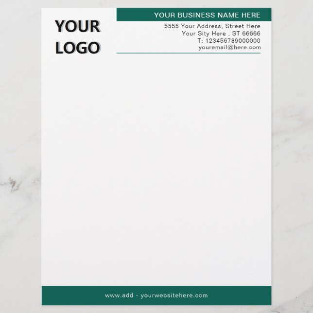 De Lettre Modèle en-tête professionnel avec logo (Devant)