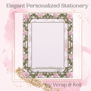 De Lettre Rose Florals en-tête personnalisé