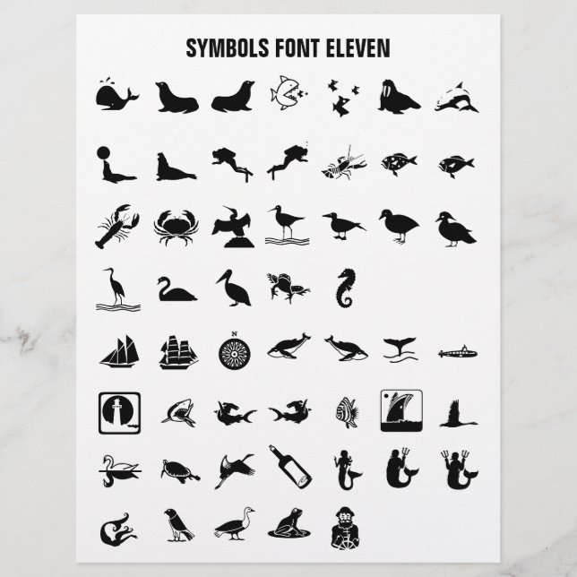 De Lettre SYMBOLES 11 - Zazzle Font Exemple en-tête (Devant)