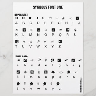De Lettre SYMBOLES 1 - Zazzle Font, exemple en-tête