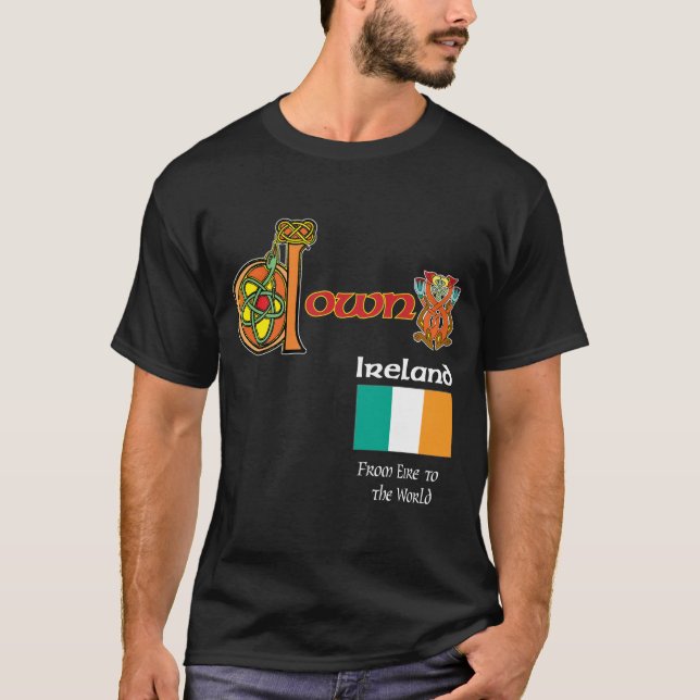 De l'Irlande du comté T-shirt foncé vers le bas (Devant)