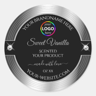 De Luxe Black Shiny Silver avec logo Étiquette pro