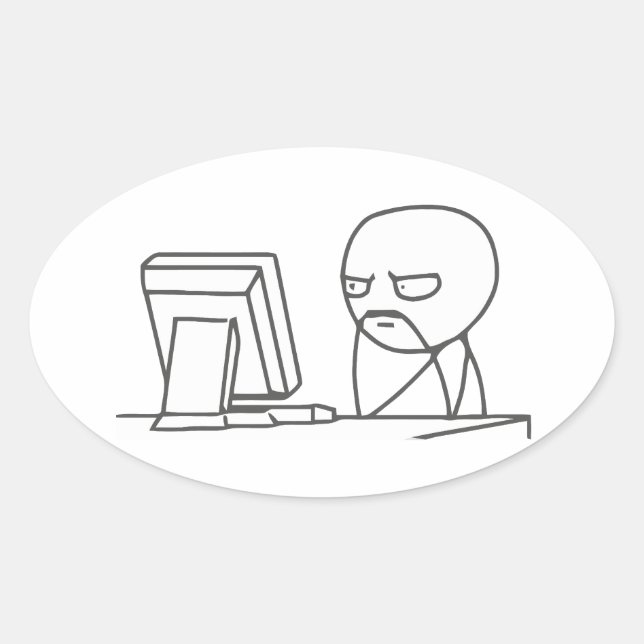 ‏ de mème de type informatique - Stickers ovale (Devant)