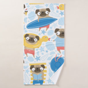 De mignons carlins en vacances. motif avec carlin