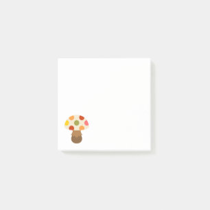 De mignons champignons colorés post-it notes