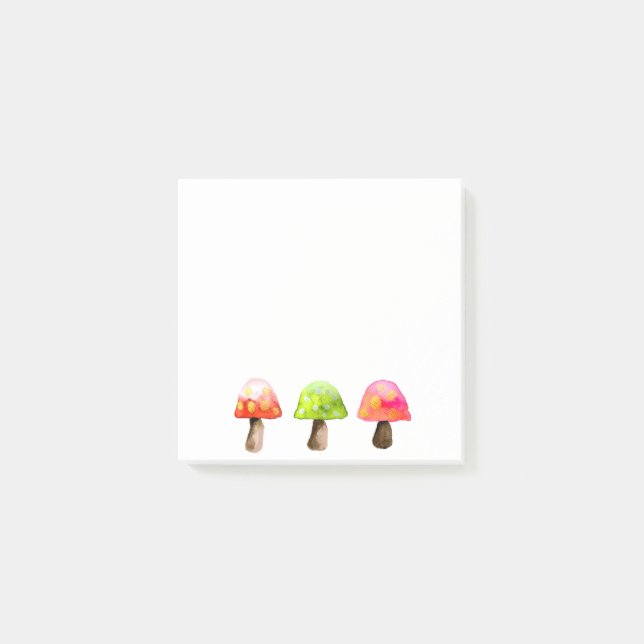 De mignons champignons colorés post-it notes (Devant)