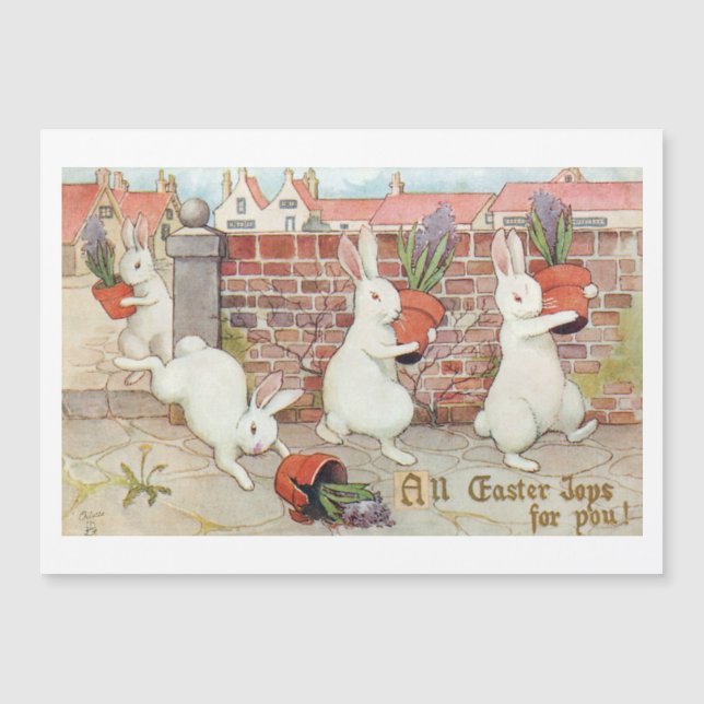 De mignons lapins de Pâques à la recherche de Hyac (Devant)
